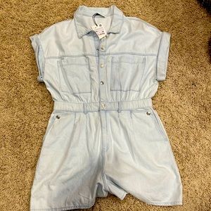 NEW Zara light blue denim romper XXL